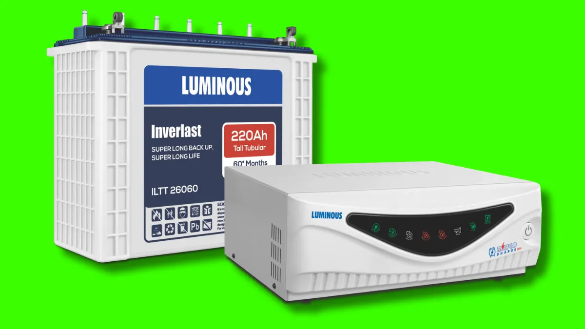 Luminious inverter and battery combo